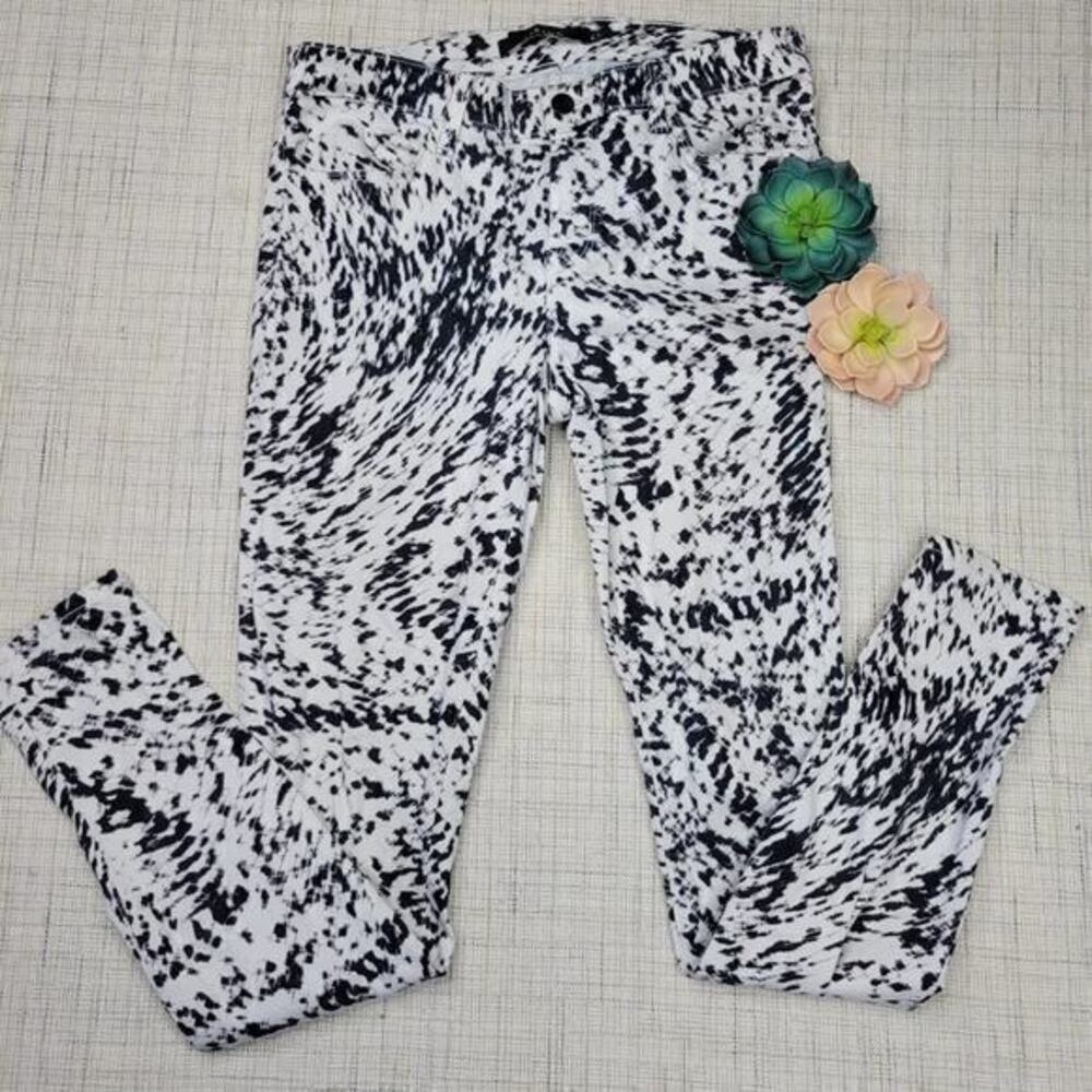 J Brand Labyrinth Black White Print Super Skinny Jeans‎ 29